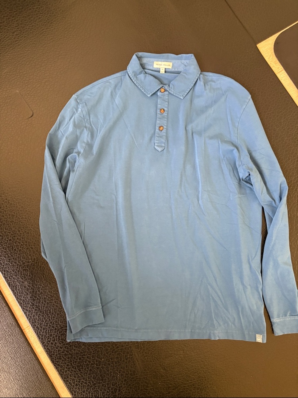 Peter Millar Long-Sleeve Polo Shirt Blue